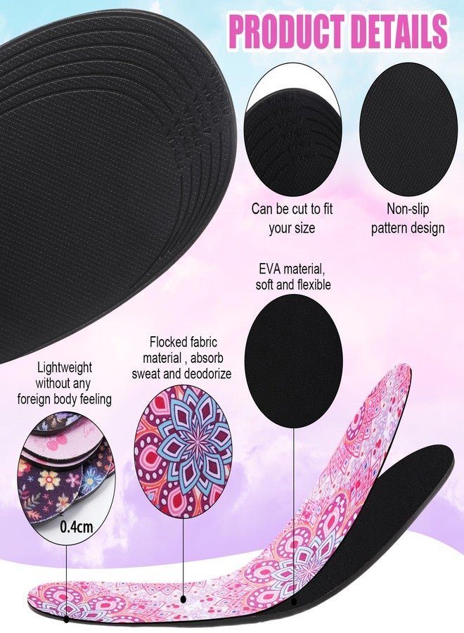 Velmitten 6 Pairs No Show Socks Sockless Shoe Liner Washable Barefoot Shoe Insoles No Slipping Inserts for Women Man (Vibrant Style) - Image 4